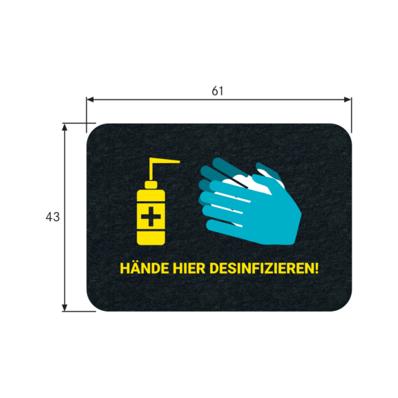  PIG Grippy Safety Bodenmatte für Hygiene   Hände hier desinfizieren  43x61 cm 