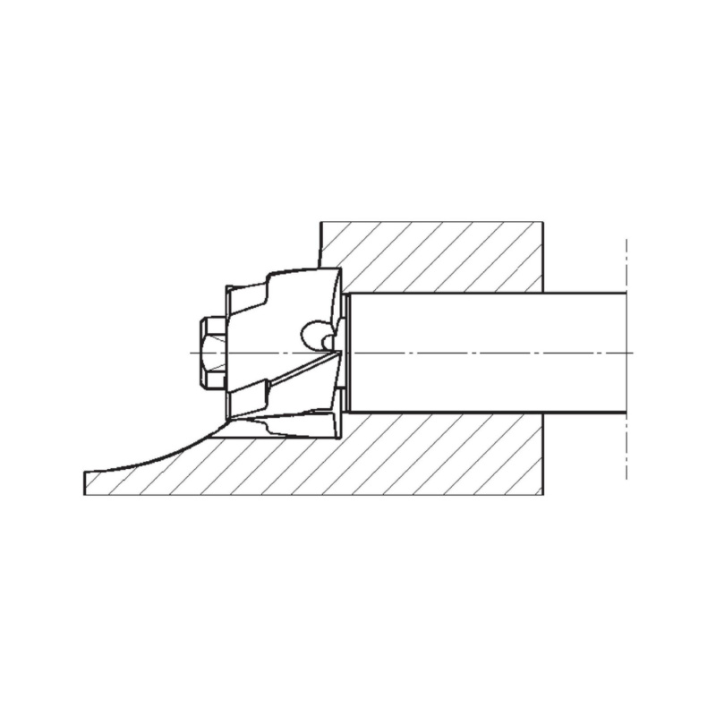 Reverse counterbore, 180°, with removable pilot, carbidetipped HAHN+KOLB