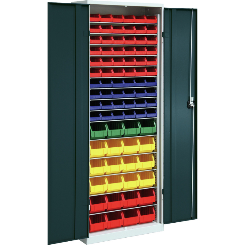 Hk Shelving Cabinet With Doors Model 3 W Easy View Storage Bins