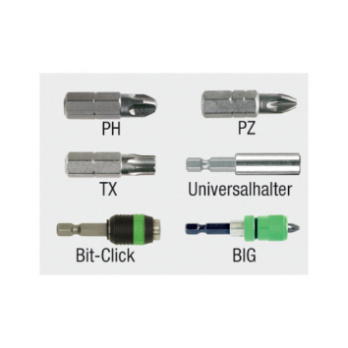 VISO assortment, bits with bit holders, 1/4" - VISO bit assortment with bit holder PH, PZ, TX 1/4"