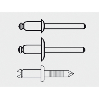 VISO multi-purpose rivet (aluminium steel)/blind rivet (A2/A2) assortment with round pan head - VISO multi-purpose and blind rivet assortment, round pan head, multi-purpose rivet: alu sleeve, steel mandrel, blind rivet: A2 sleeve/mandrel