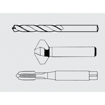 VISO assortment, machine tap, green ring - VISO MGB/countersink/twist drill assortment DIN 371 B/DIN 338 HSS-Co, green ring, Ø 3.0-10.0 mm