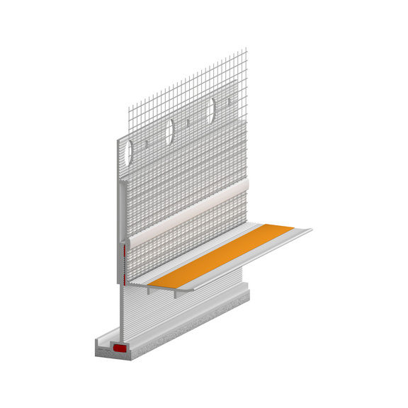 Anputzdichtleiste 3D Alu mit Gewebe - 1