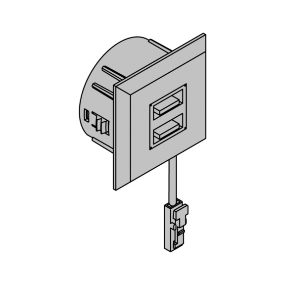 USB-Doppelsteckdose 12V aus Kunststoff im rechteckigen Design - 2