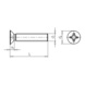 Schraube Senkkopf 82 Grad Zoll ASME B18.6.3 Edelstahl 18-8 blank, Kreuzschlitz H, UNC (Regelgewinde) - 2