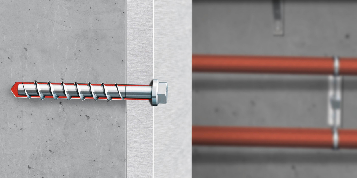 Injektionssystem WIT-Betonschraube im Einbauzustand