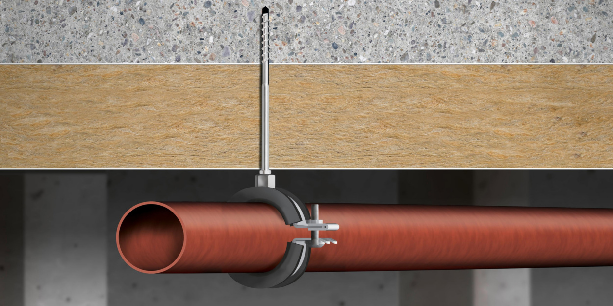 Einbauzustand der Betonschraube W-BS/S lange Stockschraube