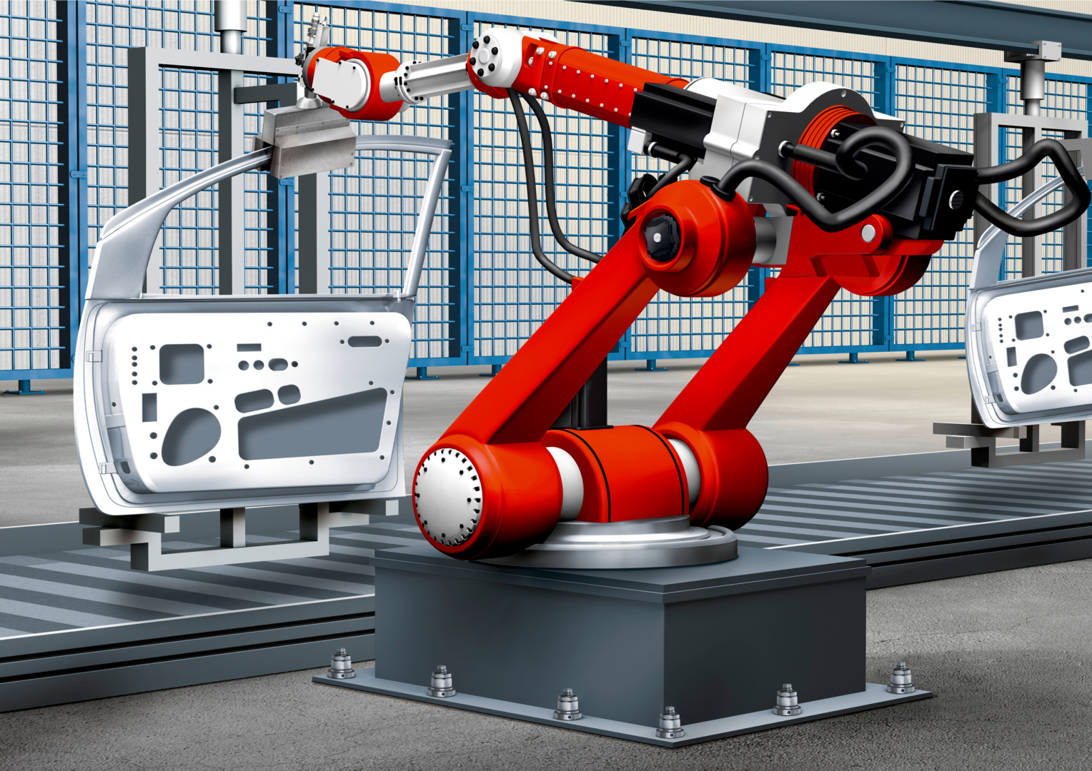 Befestigung Fertigungsroboter (ermüdungsrelevante zyklische Beanspruchung)