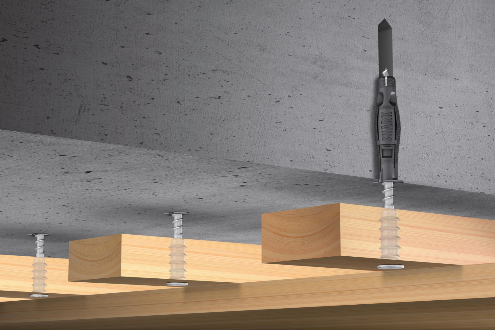 Befestigung Unterkonstruktion Holzdecke in Beton